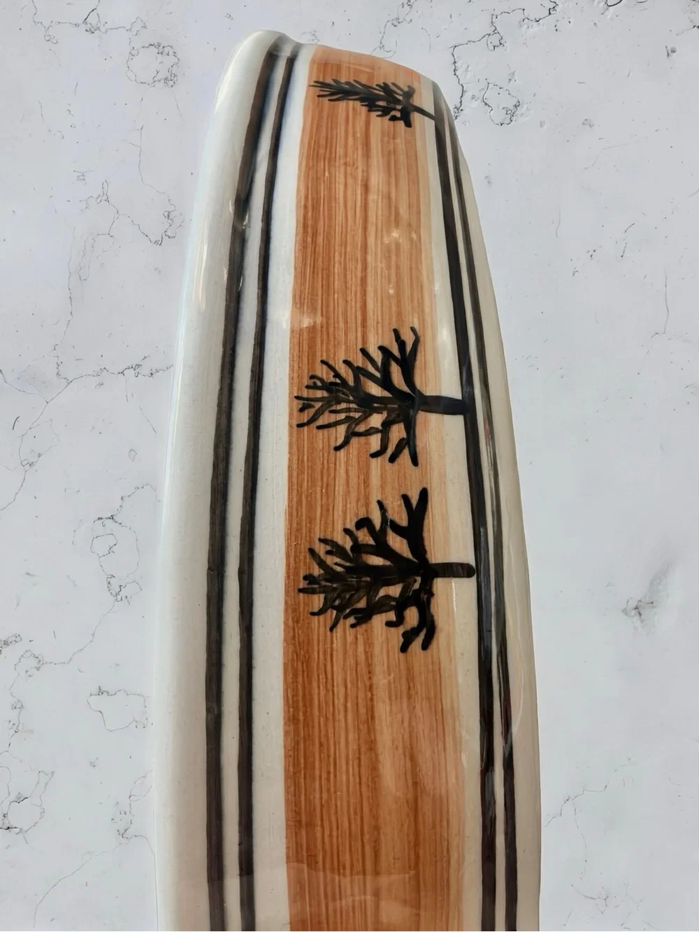 VTG Boleslawiec Polish Pottery Oval Baker Casserole Dish Pine Tree Forest 12x9